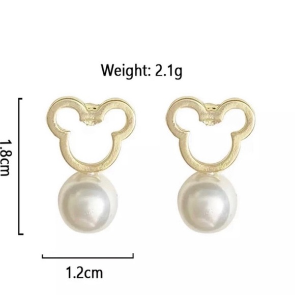 Mickey Minnie Mouse Pearl Earrings - Picture 4 of 8